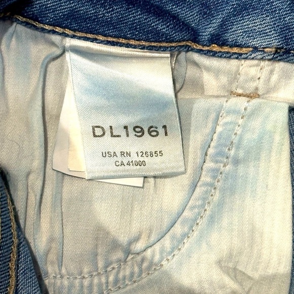👖DL1961 Florence Instasculpt Crop‎ Skinny Jeans | Sz 27 | White Stripe Raw Hem - Picture 4 of 5
